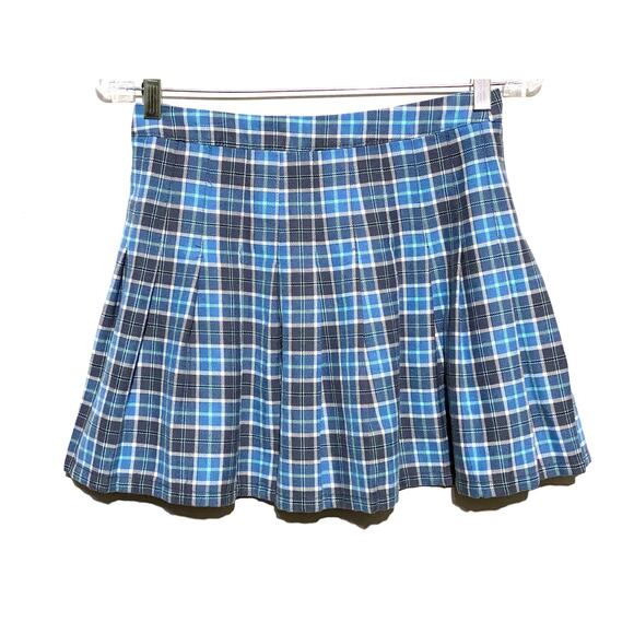 Blue Plaid Women's Skirt - Picture 2 of 7